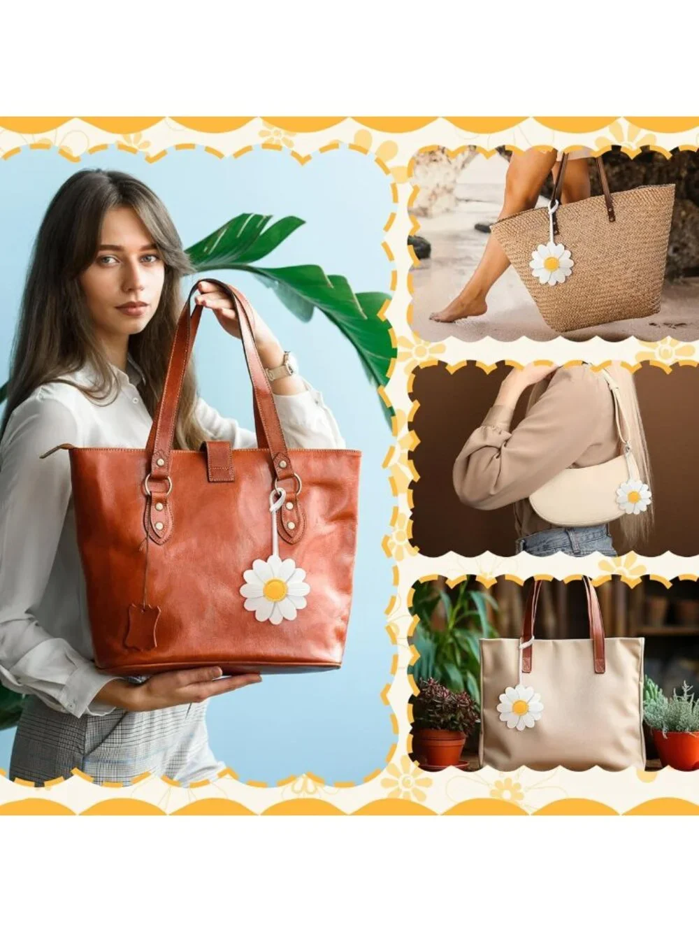12 Pcs Leather Purse Charms & Keychains | Stylish Accessories for Handbags